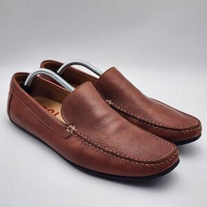 1901 Mens M59113 Brown Leather Slip-On Loafer Shoes 13 M Casual‎ Comfort